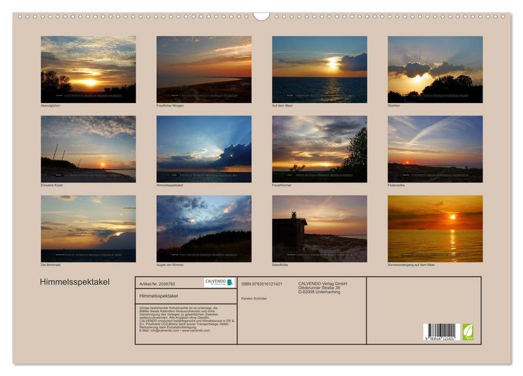 Produktbild: Himmelsspektakel (Wandkalender 2026 DIN A2 quer), CALVENDO Monatskalender
