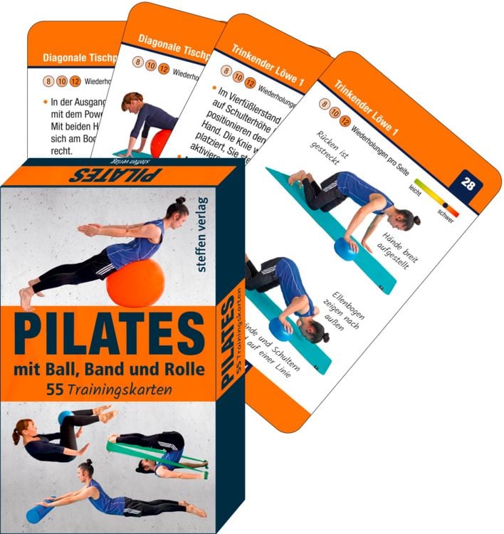Produktbild: Trainingskarten: Pilates mit Ball, Band und Rolle