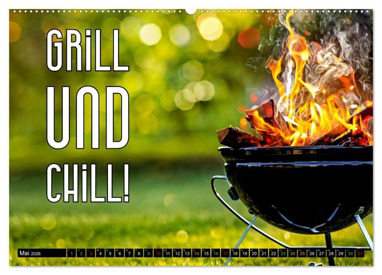 Produktbild: B wie BBQ Impressionen mit Spr&uuml;chen (Wandkalender 2026 DIN A2 quer), CALVENDO Monatskalender