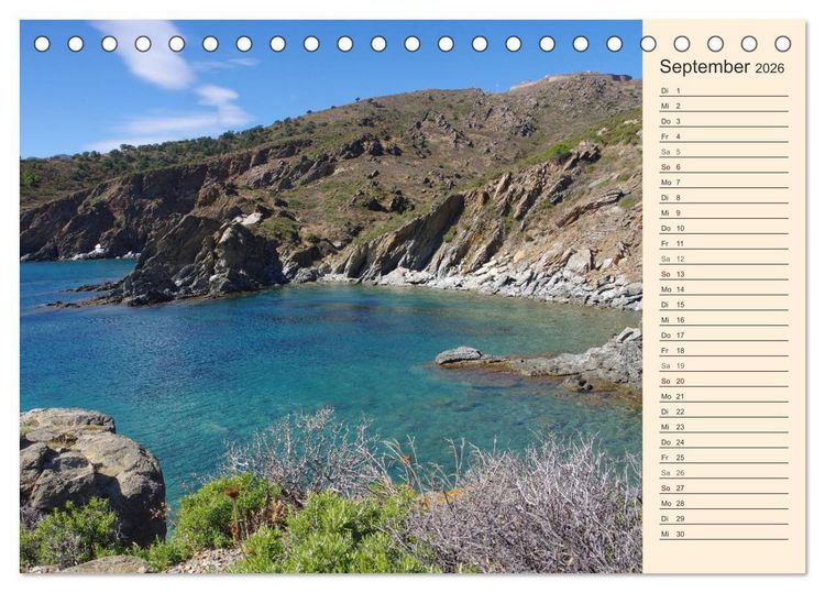 Produktbild: Cote Vermeille - Wo die Pyren&auml;en das Meer k&uuml;ssen (Tischkalender 2026 DIN A5 quer), CALVENDO Monatskalender