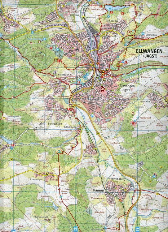 Produktbild: W222 Wanderkarte 1:25 000 Ellwangen (Jagst)