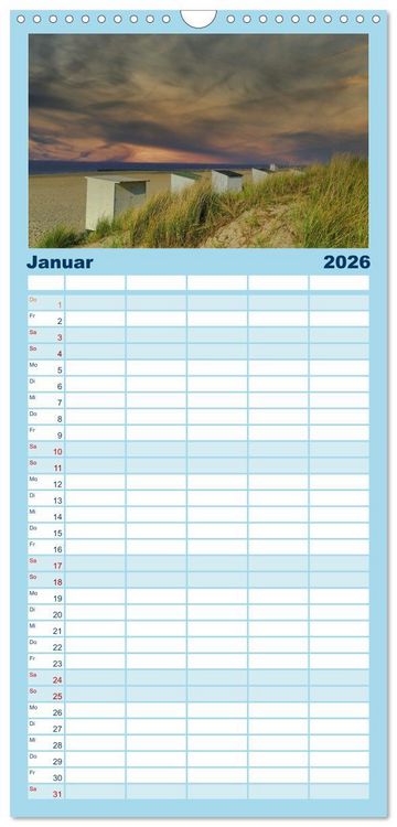 Produktbild: Familienplaner 2026 - Zeeland - Wasser, Sand und Meer mit 5 Spalten (Wandkalender, 21 x 45 cm) CALVENDO