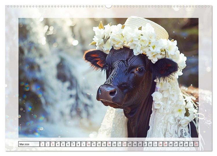 Produktbild: Haute Kuh-ture f&uuml;r das Rind von Welt! Modische K&uuml;he voll im Trend (hochwertiger Premium Wandkalender 2026 DIN A2 quer), Kunstdruck in Hochglanz