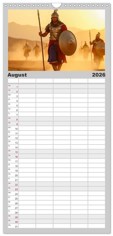Produktbild: Familienplaner 2026 - Krieger - Im Wandel der Zeit mit 5 Spalten (Wandkalender, 21 x 45 cm) CALVENDO