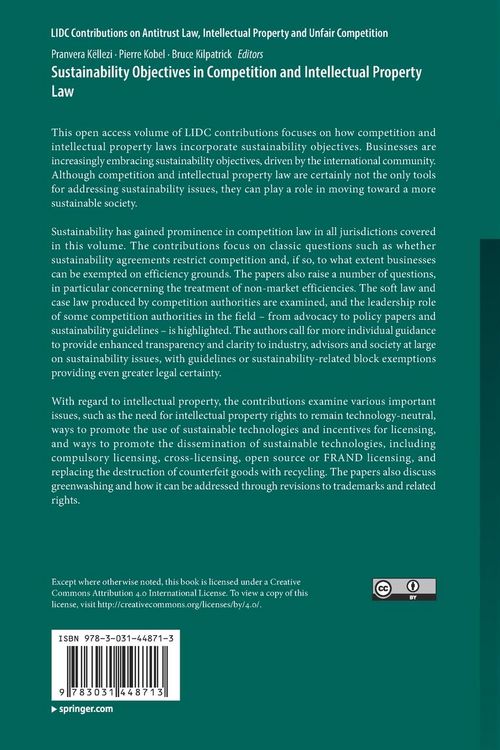 Produktbild: Sustainability Objectives in Competition and Intellectual Property Law
