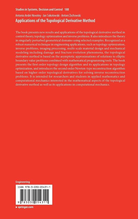 Produktbild: Applications of the Topological Derivative Method