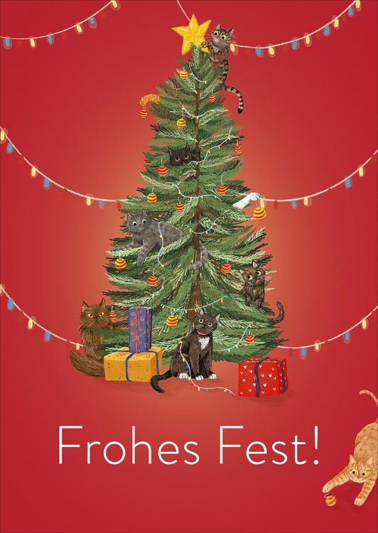 Produktbild: Postkarten Katzen Frohes Fest (VE10)
