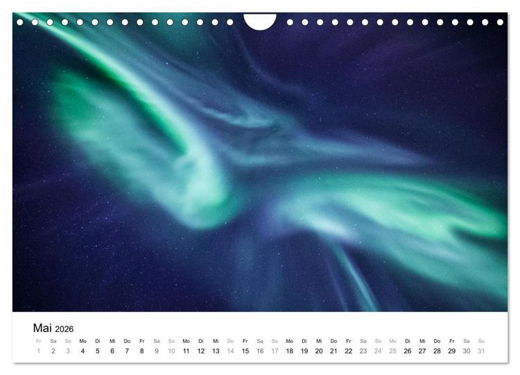 Produktbild: Nordlichter - Farbenspiel am arktischen Nachthimmel (Wandkalender 2026 DIN A4 quer), CALVENDO Monatskalender