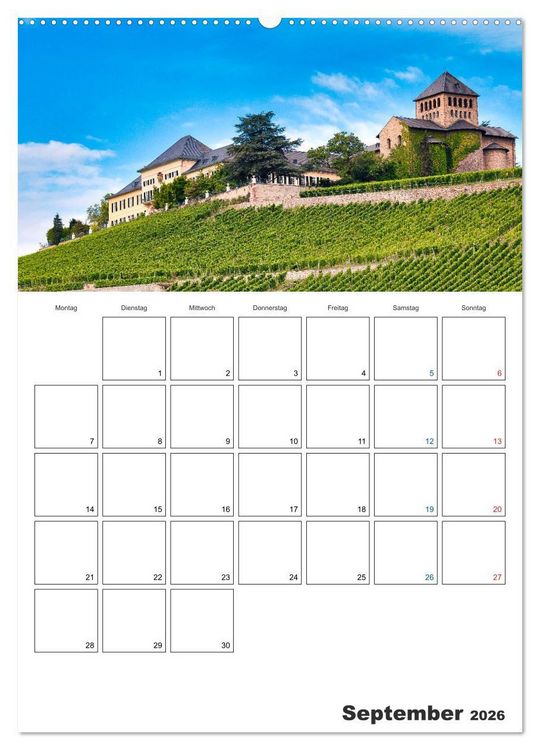 Produktbild: Rheingau Terminplaner (Wandkalender 2026 DIN A2 hoch), CALVENDO Monatskalender