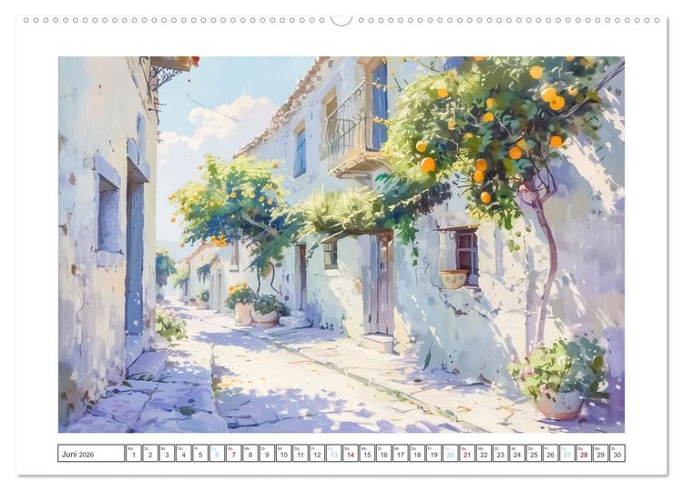 Produktbild: Mediterrane Landschaften (Wandkalender 2026 DIN A2 quer), CALVENDO Monatskalender