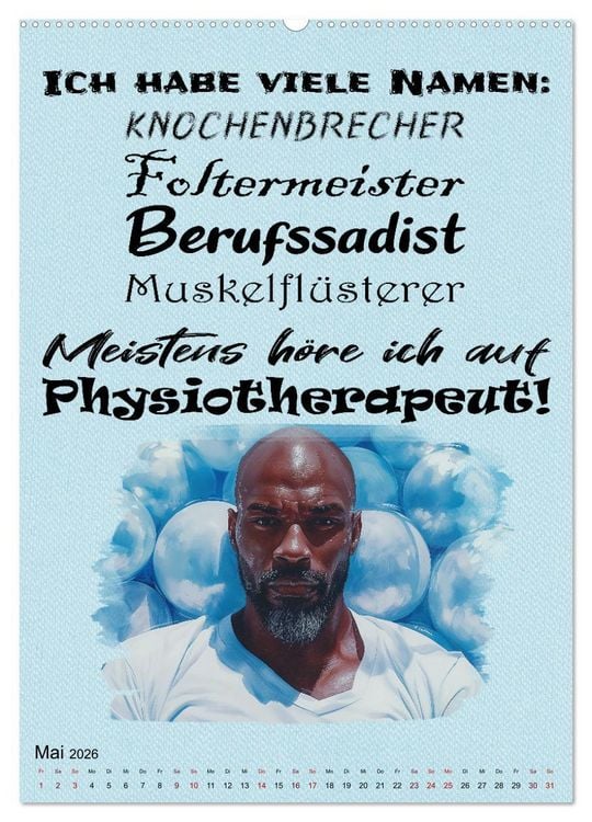 Produktbild: Physiospr&uuml;che (Wandkalender 2026 DIN A2 hoch), CALVENDO Monatskalender