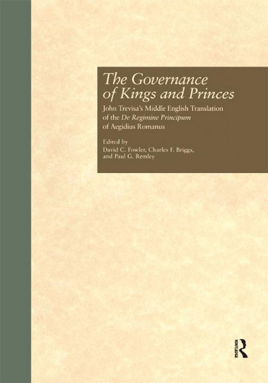 Produktbild: The Governance of Kings and Princes