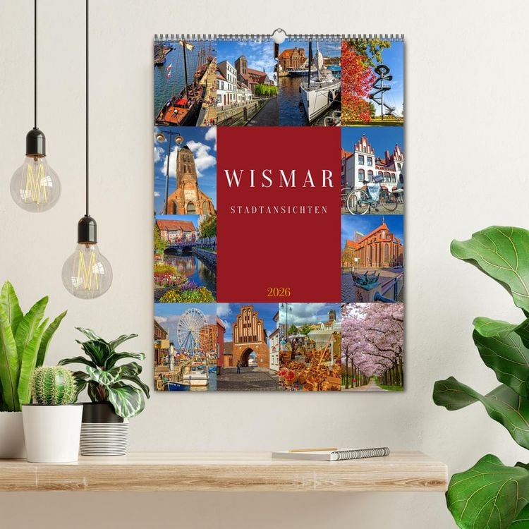 Produktbild: Wismar Stadtansichten (Wandkalender 2026 DIN A2 hoch), CALVENDO Monatskalender