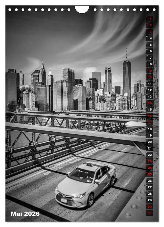 Produktbild: NEW YORK CITY Monochrome Stadtansichten (Wandkalender 2026 DIN A4 hoch), CALVENDO Monatskalender
