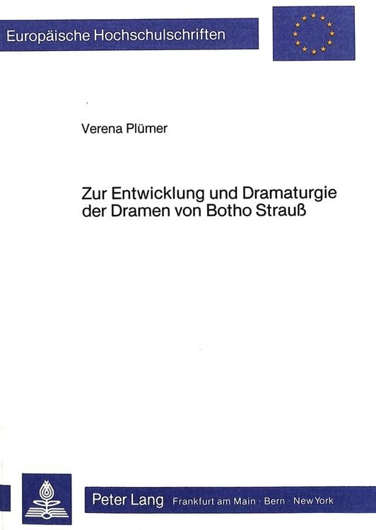 Produktbild: Zur Entwicklung und Dramaturgie der Dramen von Botho Strauss