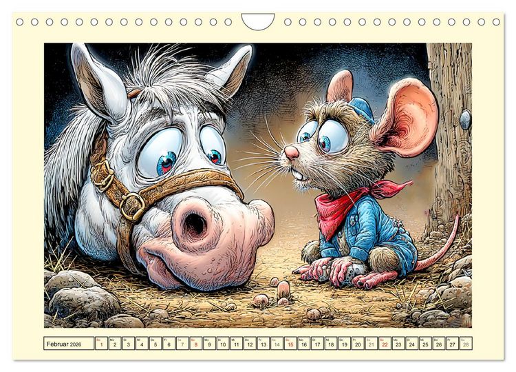 Produktbild: Wiehern garantiert. Der verr&uuml;ckte Pferde-Cartoon-Spa&szlig; (Wandkalender 2026 DIN A4 quer), CALVENDO Monatskalender