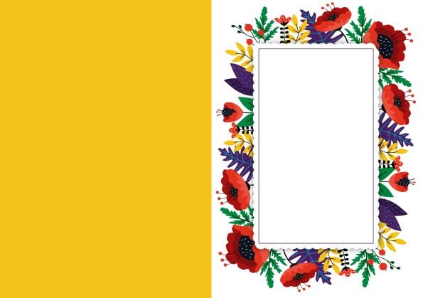 Produktbild: Design Paper Frida Kahlo DIN A5. Mit Falz f&uuml;r Klappkarten