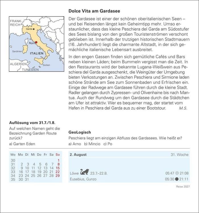 Produktbild: Reise Tagesabrei&szlig;kalender 2027 - Kulturkalender - St&auml;dte, Menschen, Landschaften