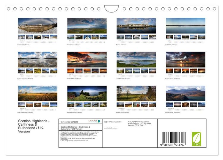 Produktbild: Scottish Highlands - Caithness & Sutherland / UK-Version (Wall Calendar 2026 DIN A4 landscape), CALVENDO 12 Month Wall Calendar