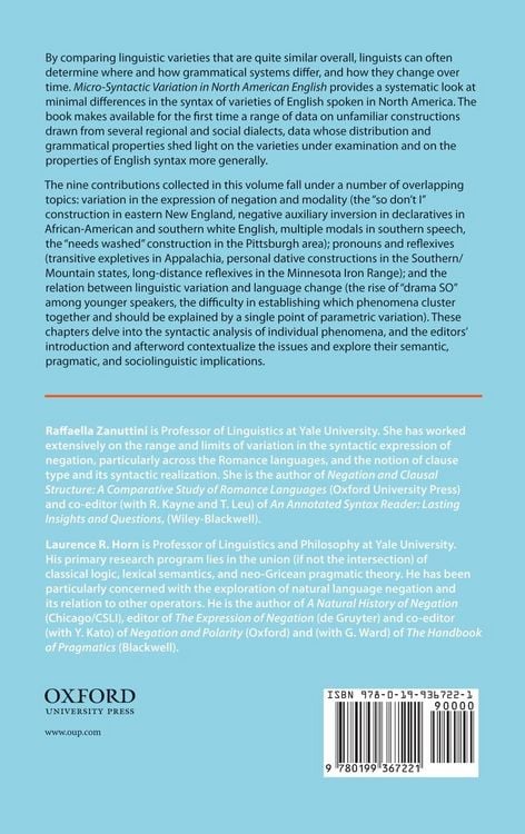 Produktbild: Micro-Syntactic Variation in North American English