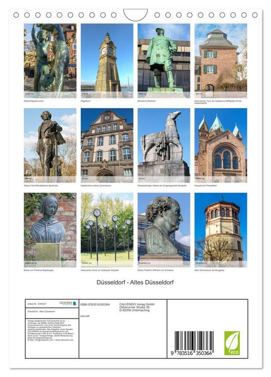 Produktbild: D&uuml;sseldorf - Altes D&uuml;sseldorf (Wandkalender 2026 DIN A4 hoch), CALVENDO Monatskalender