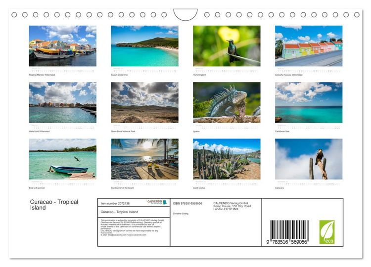 Produktbild: Curacao - Tropical Island (Wall Calendar 2026 DIN A4 landscape), CALVENDO 12 Month Wall Calendar
