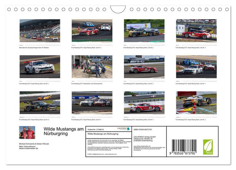 Produktbild: Wilde Mustangs am N&uuml;rburgring (Wandkalender 2026 DIN A4 quer), CALVENDO Monatskalender