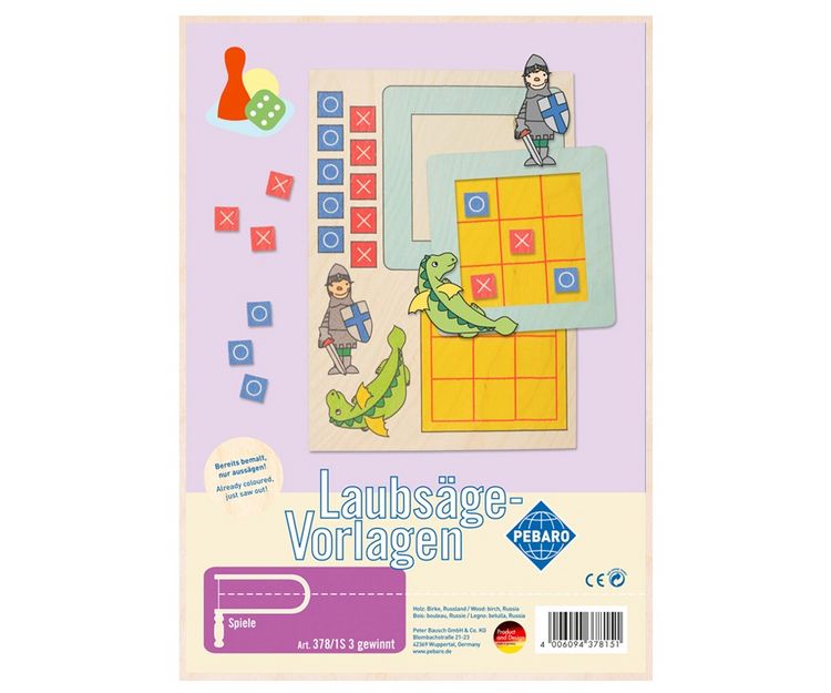 Produktbild: PEBARO 378/1S - Laubs&auml;gevorlage 3 gewinnt, 1 Platte, Gr&ouml;&szlig;e DIN A4.