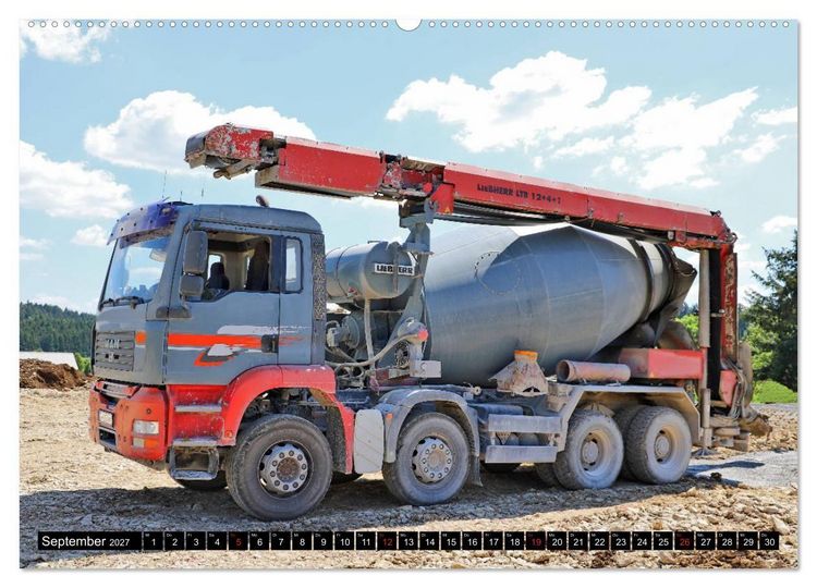 Produktbild: Baufahrzeuge auf der Baustelle (hochwertiger Premium Wandkalender 2027 DIN A2 quer), Kunstdruck in Hochglanz