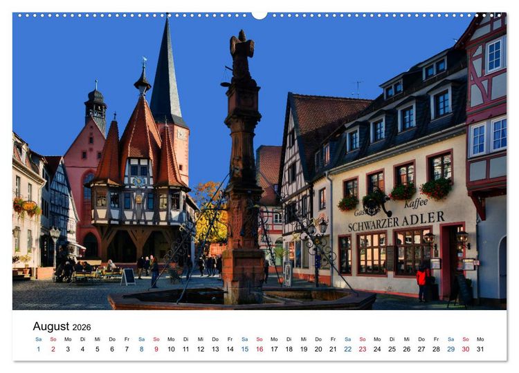 Produktbild: Michelstadt - Fachwerkromantik im Odenwald (Wandkalender 2026 DIN A2 quer), CALVENDO Monatskalender