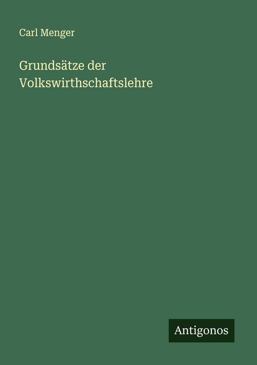 Produktbild: Grunds&auml;tze der Volkswirthschaftslehre