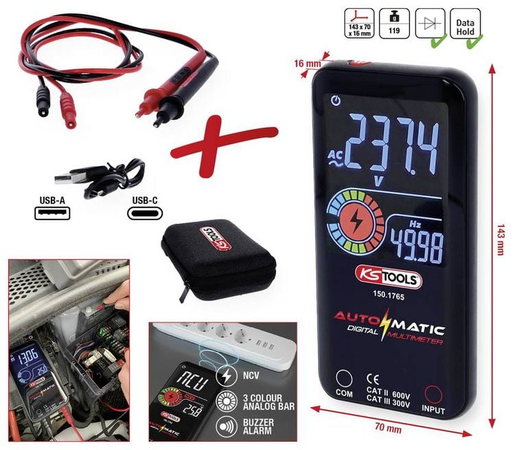 Produktbild: KS Tools 150.1765 Hand-Multimeter