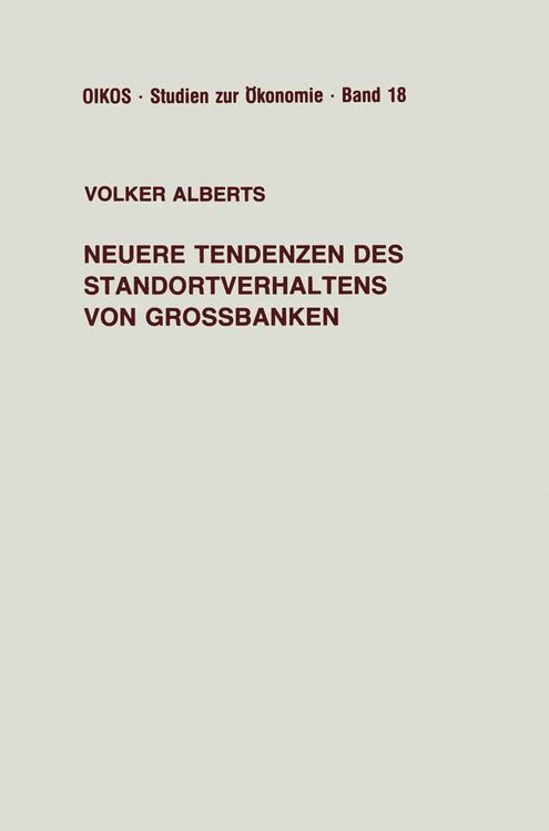 Produktbild: Neuere Tendenzen des Standortverhaltens von Gro&szlig;banken