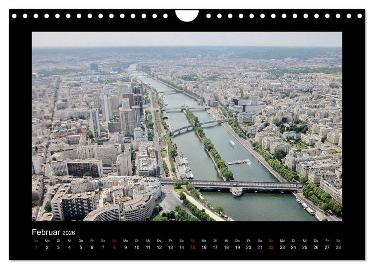 Produktbild: Paris von oben (Wandkalender 2026 DIN A4 quer), CALVENDO Monatskalender