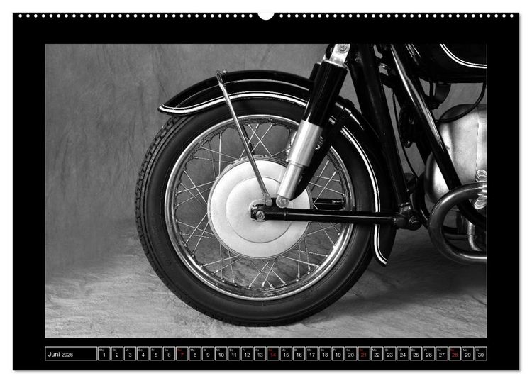 Produktbild: BMW R69S in schwarzweiss (Wandkalender 2026 DIN A2 quer), CALVENDO Monatskalender