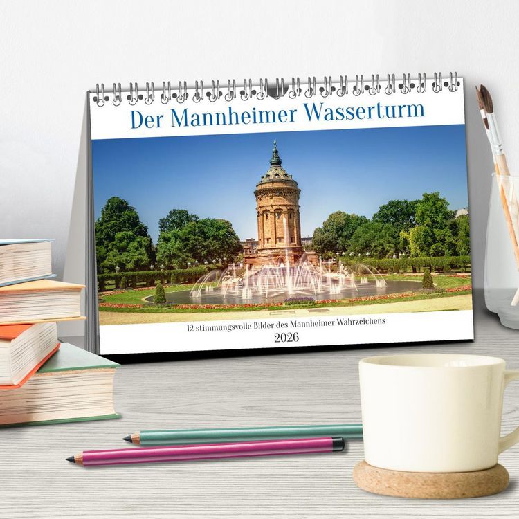 Produktbild: Der Mannheimer Wasserturm (Tischkalender 2026 DIN A5 quer), CALVENDO Monatskalender