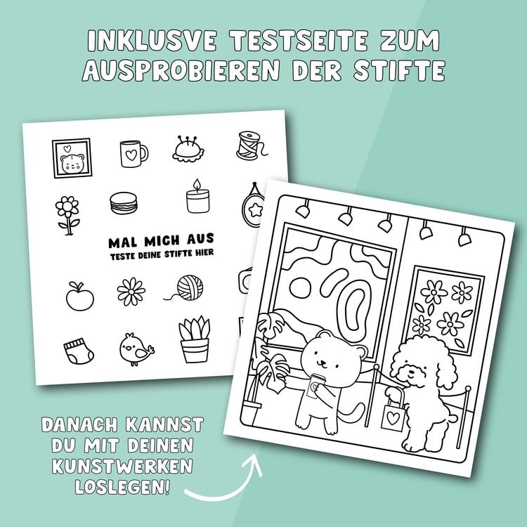 Produktbild: Cosy Coloring &bdquo;Cotton Candy&ldquo; Ausmalset - Einfach niedlich ausmalen
