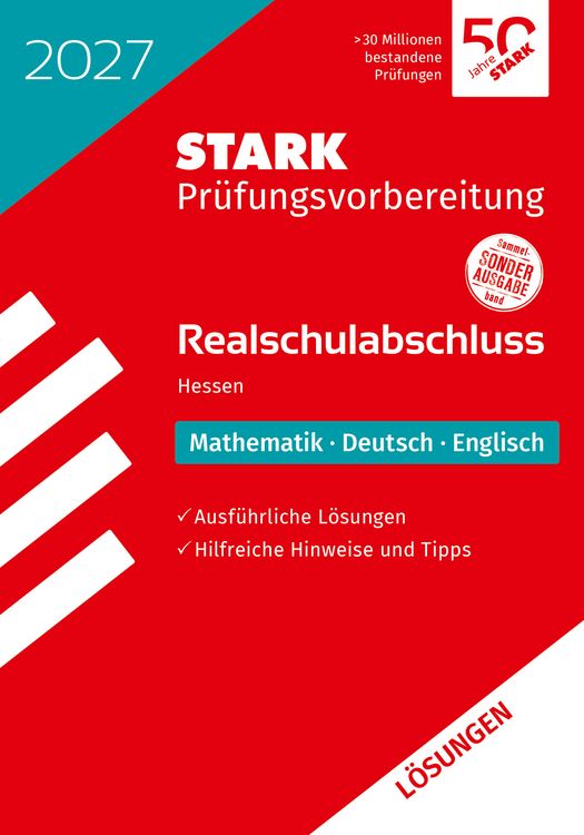 Produktbild: STARK L&ouml;sungen zu Mathematik, Deutsch, Englisch - Realschulabschluss 2027 Hessen - Pr&uuml;fungsvorbereitung