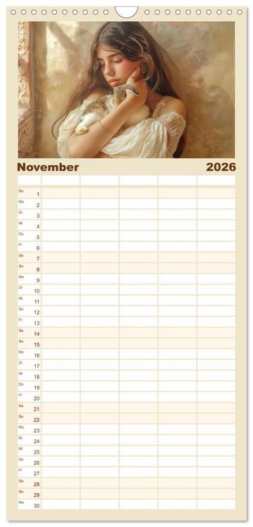 Produktbild: Familienplaner 2026 - Tierliebe - In exotischer Umgebung mit 5 Spalten (Wandkalender, 21 x 45 cm) CALVENDO