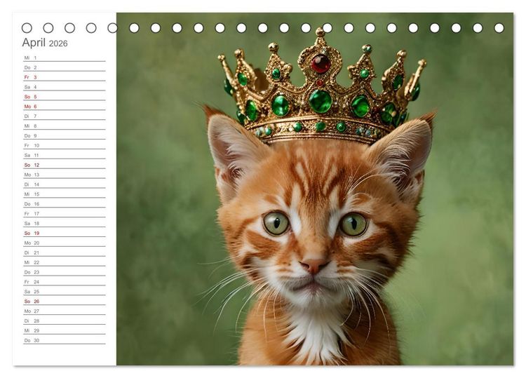Produktbild: Herzensk&ouml;nige - KI Geburtstagskalender f&uuml;r unsere Bediensteten (Tischkalender 2026 DIN A5 quer), CALVENDO Monatskalender
