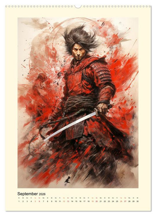 Produktbild: Samurai Helden (Wandkalender 2026 DIN A2 hoch), CALVENDO Monatskalender