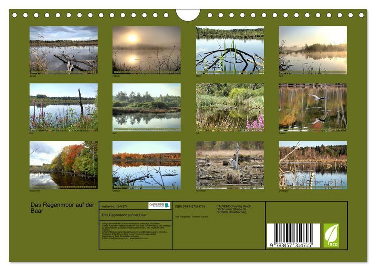 Produktbild: Das Regenmoor auf der Baar (Wandkalender 2026 DIN A4 quer), CALVENDO Monatskalender