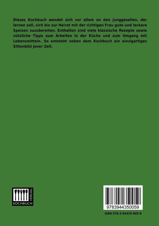 Produktbild: Das Junggesellen- und Touristen-Kochbuch