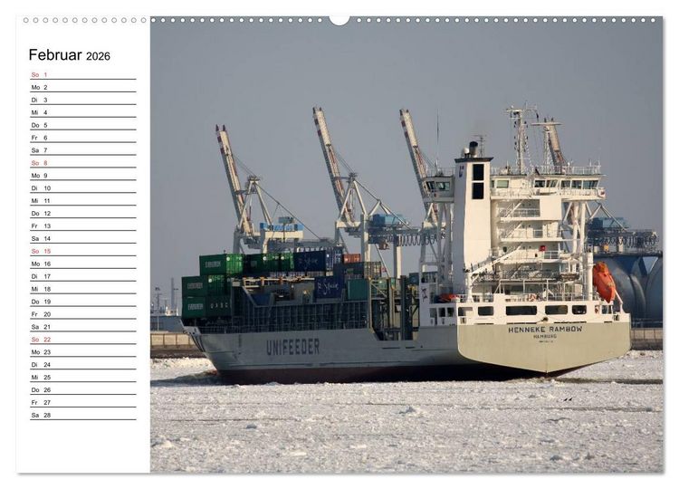 Produktbild: Dicke P&ouml;tte im Hafen und auf gro&szlig;er Fahrt (hochwertiger Premium Wandkalender 2026 DIN A2 quer), Kunstdruck in Hochglanz