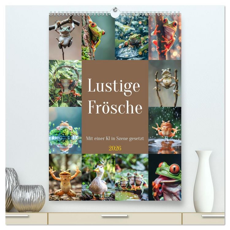 Produktbild: Lustige Fr&ouml;sche (hochwertiger Premium Wandkalender 2026 DIN A2 hoch), Kunstdruck in Hochglanz