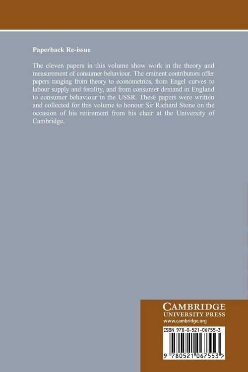Essays in the Theory and Measurement of Consumer Behaviour
