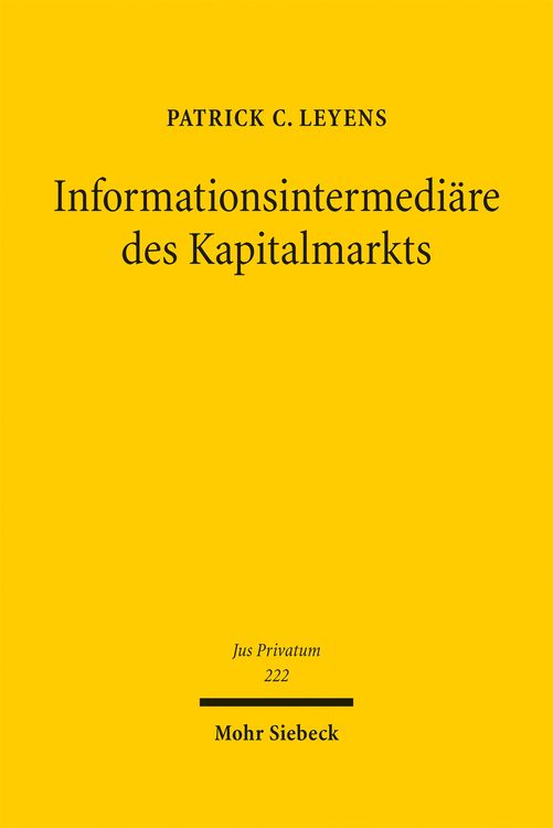 Produktbild: Informationsintermedi&auml;re des Kapitalmarkts