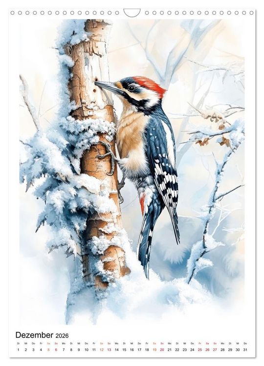 Produktbild: V&ouml;gel - gefiederte Freunde in Wald und Feld (Wandkalender 2026 DIN A3 hoch), CALVENDO Monatskalender