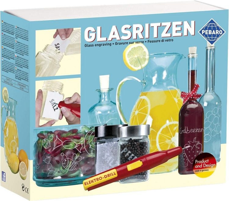 Produktbild: PEBARO 0357 - Glasritzen, Malset mit Gravierstift und Zubeh&ouml;r, Bastelset