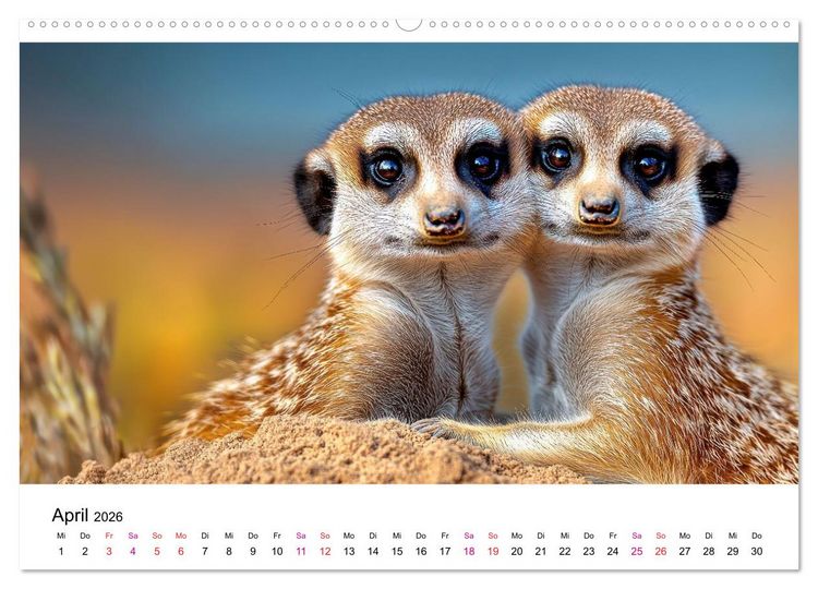 Produktbild: Erdm&auml;nnchen - klein, frech, neugierig (hochwertiger Premium Wandkalender 2026 DIN A2 quer), Kunstdruck in Hochglanz